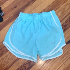 blue and white nike shorts